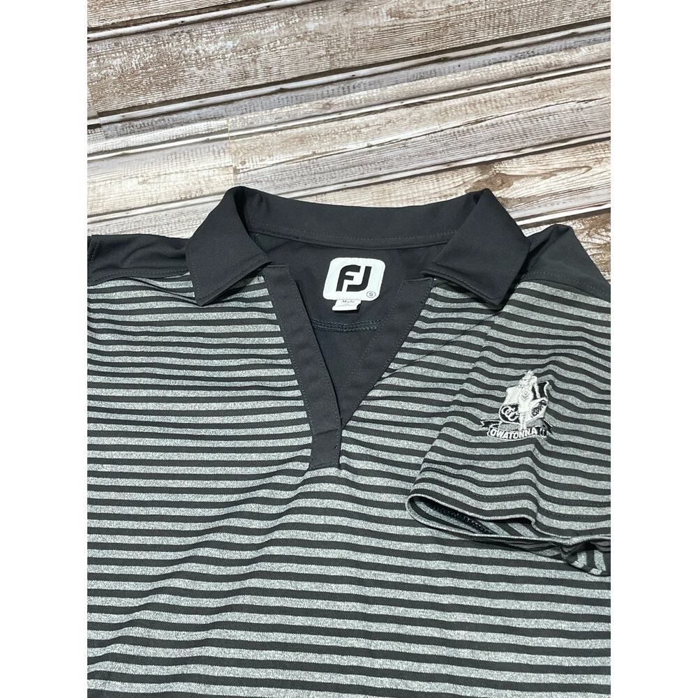 Footjoy Women's Golf Polo Black Club Logo Size Small